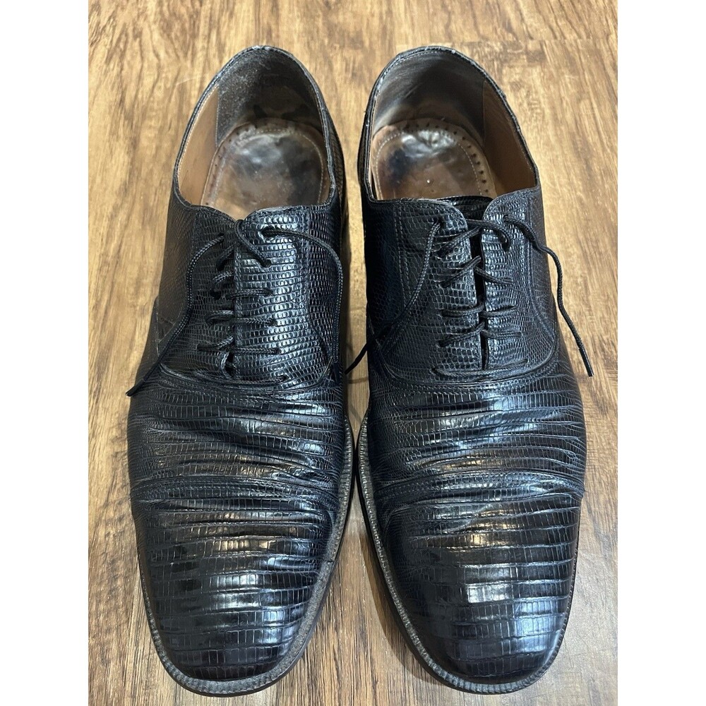 Magnanni Black Lizard Dress Shoes US SZ 11 44.5